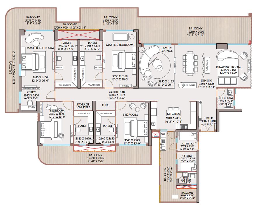 4 BHK Gold